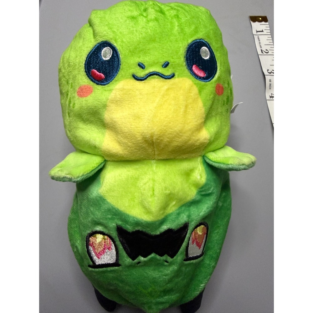 TeeTurtle Reversible Dragon Plushie Green Mood Toy Happy Grumpy Fire Eyes 4 inch